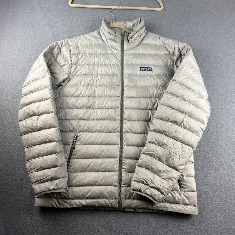 Patagonia Down Sweater Jacket Men's L Gray Puffer Full Zip Quilted Gorpcore Hike